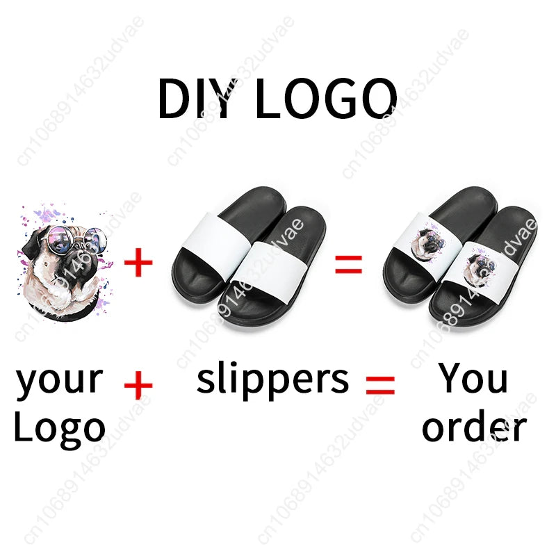 Dly Custom Slippers Man Woman Indoor Slipper Bathroom Sandals Water Shoes Black