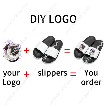 Dly Custom Slippers Man Woman Indoor Slipper Bathroom Sandals Water Shoes Black