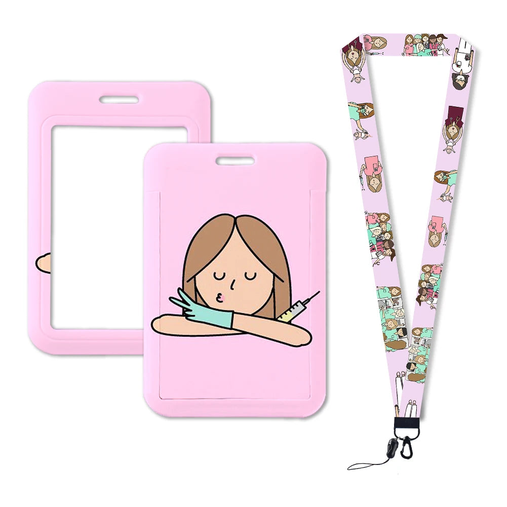 Hot Sell ABS Custom Medical Care Business Badge Holder Plastic Hard ID PVC Card Holder with Custom Logo Pattern