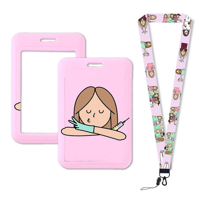 Hot Sell ABS Custom Medical Care Business Badge Holder Plastic Hard ID PVC Card Holder with Custom Logo Pattern