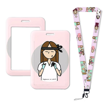 Hot Sell ABS Custom Medical Care Business Badge Holder Plastic Hard ID PVC Card Holder with Custom Logo Pattern