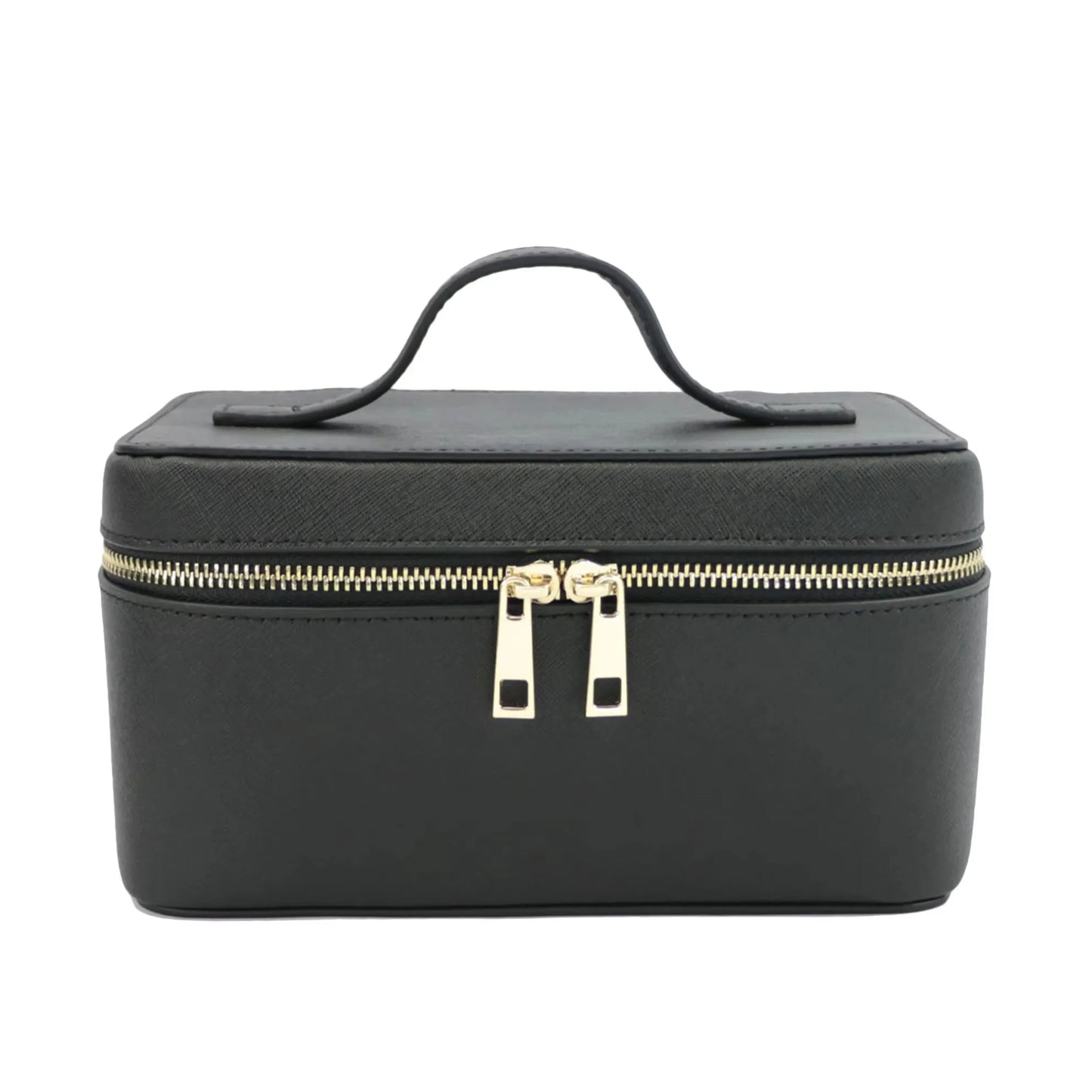 Custom Name Ladies Saffiano Split Leather Travel Toiletry Case Bag Portable Hanging Makeup Organizer Box Cosmetic Bag for Women