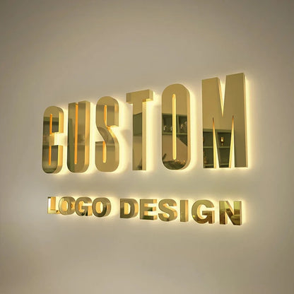 Custom 3D Metal LED Sign Luminous Lettering for Outdoor/Indoor Company Store Logo Wall Decor Illuminated Light Signage