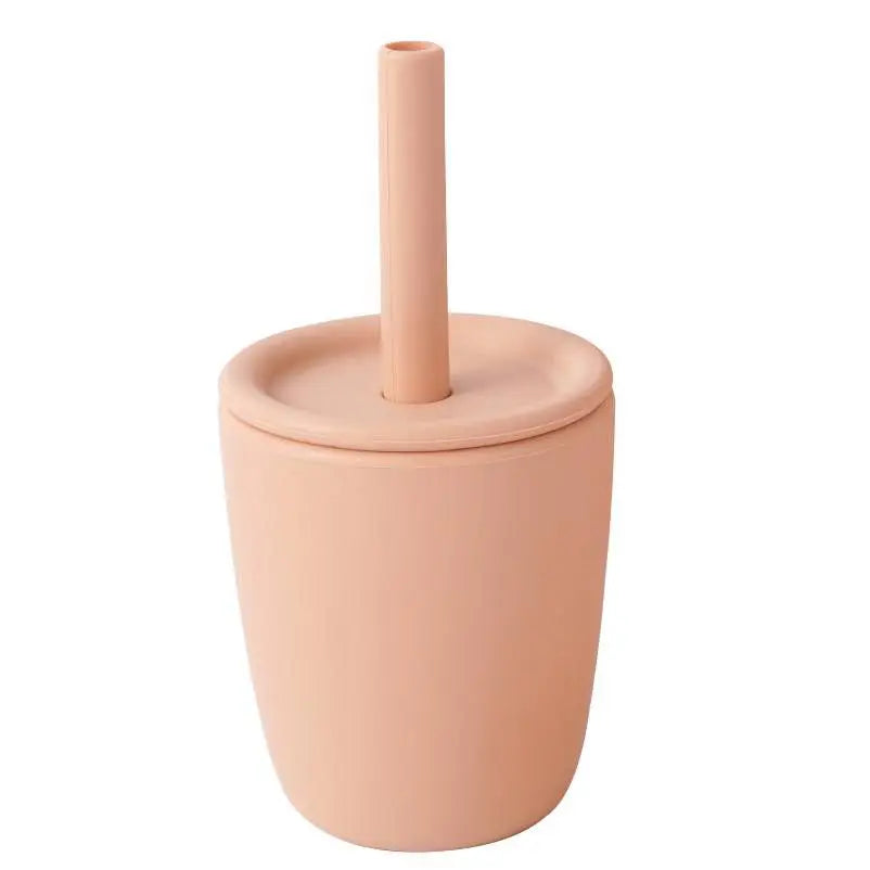 Custom Hight Super Soft Training Nontoxic Drinking Straw Cleaners Organic Detachable Sensory Sippy Silicone Tumbler Silicone Cup
