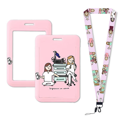 Hot Sell ABS Custom Medical Care Business Badge Holder Plastic Hard ID PVC Card Holder with Custom Logo Pattern