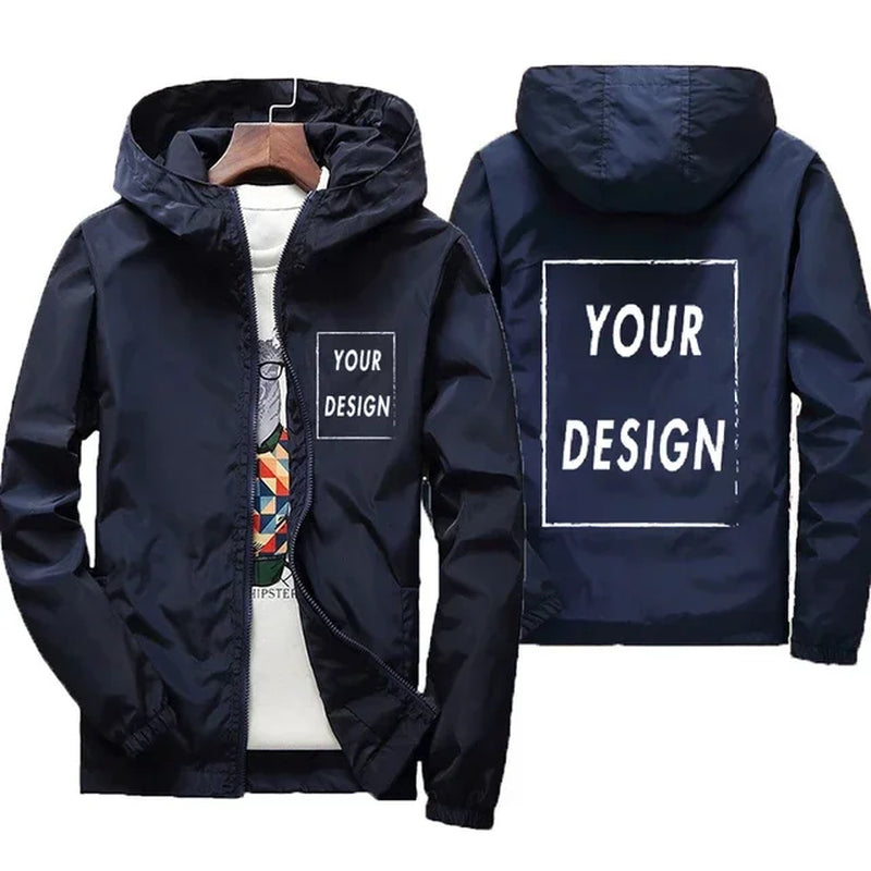 2025 Free Design Custom Picture Logo Autumn Jacket Men'S Windproof Casual Clothing plus Size 7Xl Men'S Jacket Outdoor