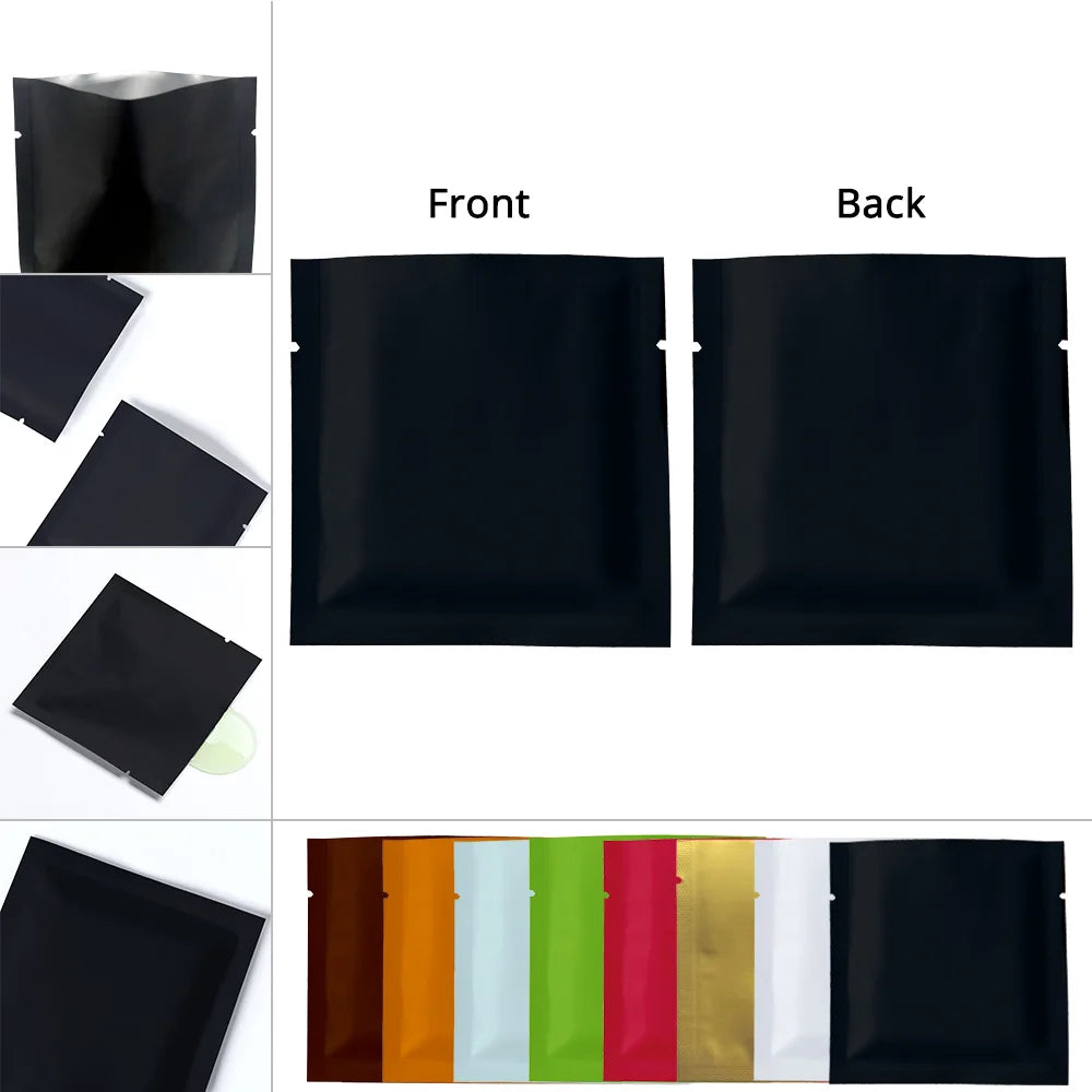 Heat Seal Aluminum Foil Flat Food Storage Bag Custom Printed Flat Mylar Bags