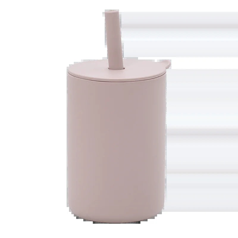 Custom Hight Super Soft Training Nontoxic Drinking Straw Cleaners Organic Detachable Sensory Sippy Silicone Tumbler Silicone Cup