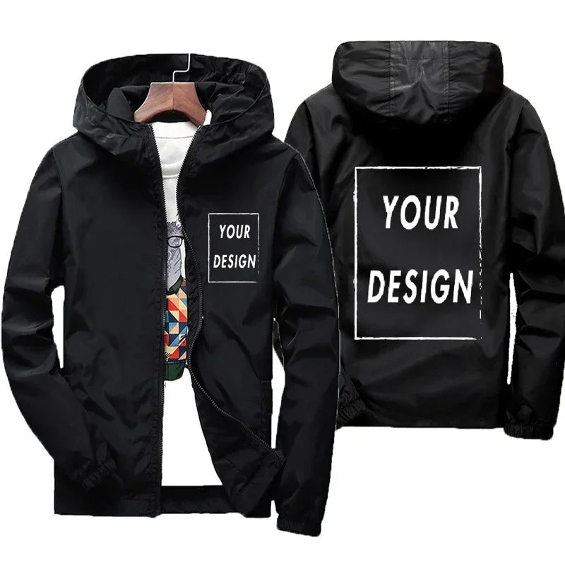 2025 Free Design Custom Picture Logo Autumn Jacket Men'S Windproof Casual Clothing plus Size 7Xl Men'S Jacket Outdoor