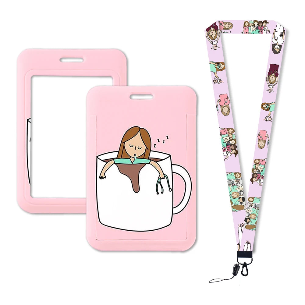 Hot Sell ABS Custom Medical Care Business Badge Holder Plastic Hard ID PVC Card Holder with Custom Logo Pattern