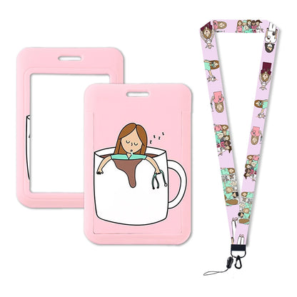 Hot Sell ABS Custom Medical Care Business Badge Holder Plastic Hard ID PVC Card Holder with Custom Logo Pattern