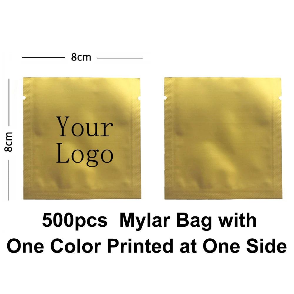 Heat Seal Aluminum Foil Flat Food Storage Bag Custom Printed Flat Mylar Bags