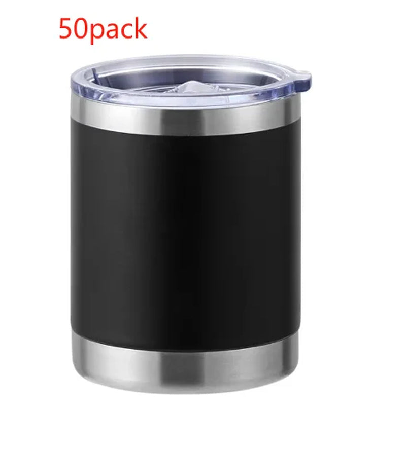 50Pack Custom Logo 10Oz Tumbler Stainless Steel Double Wall Insulated Printed Tumbler with Lids