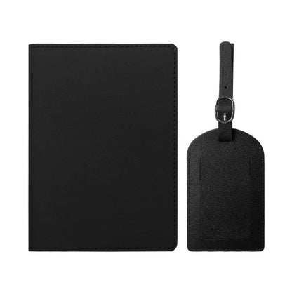 Free Custom Name Passport Cover Luggage Tag Set Fashion Soomth PU Leather Ticket Passport Holder Personalize Travel Purse