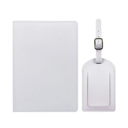 Free Custom Name Passport Cover Luggage Tag Set Fashion Soomth PU Leather Ticket Passport Holder Personalize Travel Purse
