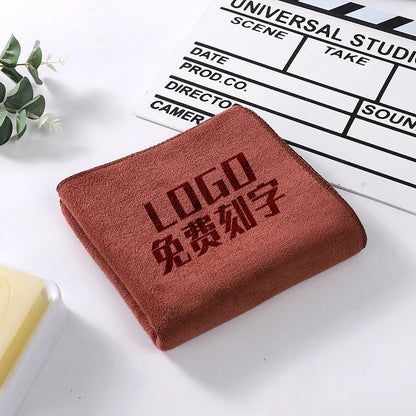10PCS 30X70Cm Custom LOGO Towel Free Laser Embossing Lettering Microfiber Beauty Salon Barbershop Gift Private Customization ZYF