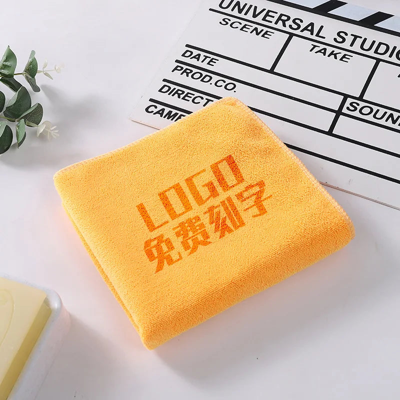 10PCS 30X70Cm Custom LOGO Towel Free Laser Embossing Lettering Microfiber Beauty Salon Barbershop Gift Private Customization ZYF