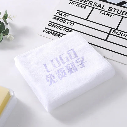 10PCS 30X70Cm Custom LOGO Towel Free Laser Embossing Lettering Microfiber Beauty Salon Barbershop Gift Private Customization ZYF