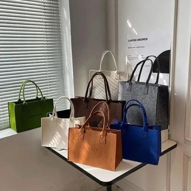 100Pcs/Lot Custom Felt Gift Wrap Bags for Shopping, Reusable and High-Quality Packaging Bag, Custom Printed Logo and Color