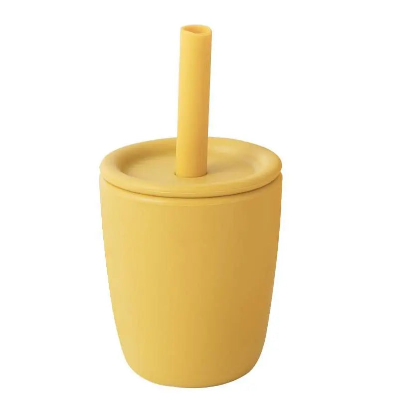Custom Hight Super Soft Training Nontoxic Drinking Straw Cleaners Organic Detachable Sensory Sippy Silicone Tumbler Silicone Cup
