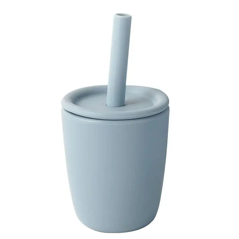 Custom Hight Super Soft Training Nontoxic Drinking Straw Cleaners Organic Detachable Sensory Sippy Silicone Tumbler Silicone Cup