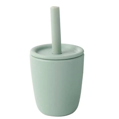 Custom Hight Super Soft Training Nontoxic Drinking Straw Cleaners Organic Detachable Sensory Sippy Silicone Tumbler Silicone Cup