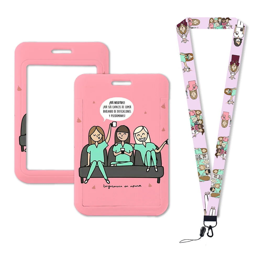 Hot Sell ABS Custom Medical Care Business Badge Holder Plastic Hard ID PVC Card Holder with Custom Logo Pattern