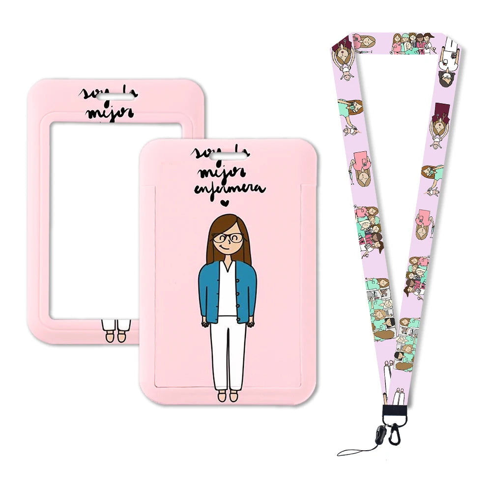 Hot Sell ABS Custom Medical Care Business Badge Holder Plastic Hard ID PVC Card Holder with Custom Logo Pattern