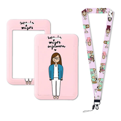 Hot Sell ABS Custom Medical Care Business Badge Holder Plastic Hard ID PVC Card Holder with Custom Logo Pattern