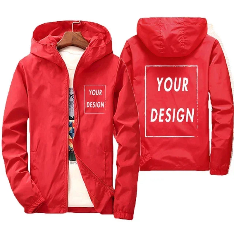 2025 Free Design Custom Picture Logo Autumn Jacket Men'S Windproof Casual Clothing plus Size 7Xl Men'S Jacket Outdoor