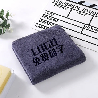 10PCS 30X70Cm Custom LOGO Towel Free Laser Embossing Lettering Microfiber Beauty Salon Barbershop Gift Private Customization ZYF