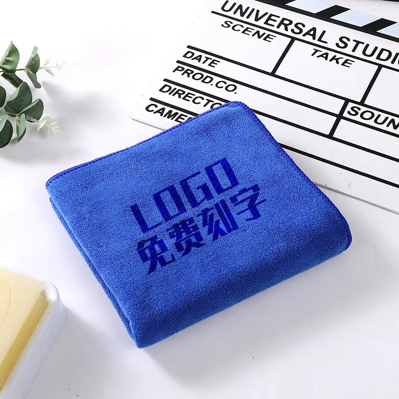 10PCS 30X70Cm Custom LOGO Towel Free Laser Embossing Lettering Microfiber Beauty Salon Barbershop Gift Private Customization ZYF