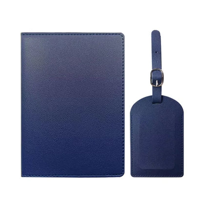 Free Custom Name Passport Cover Luggage Tag Set Fashion Soomth PU Leather Ticket Passport Holder Personalize Travel Purse