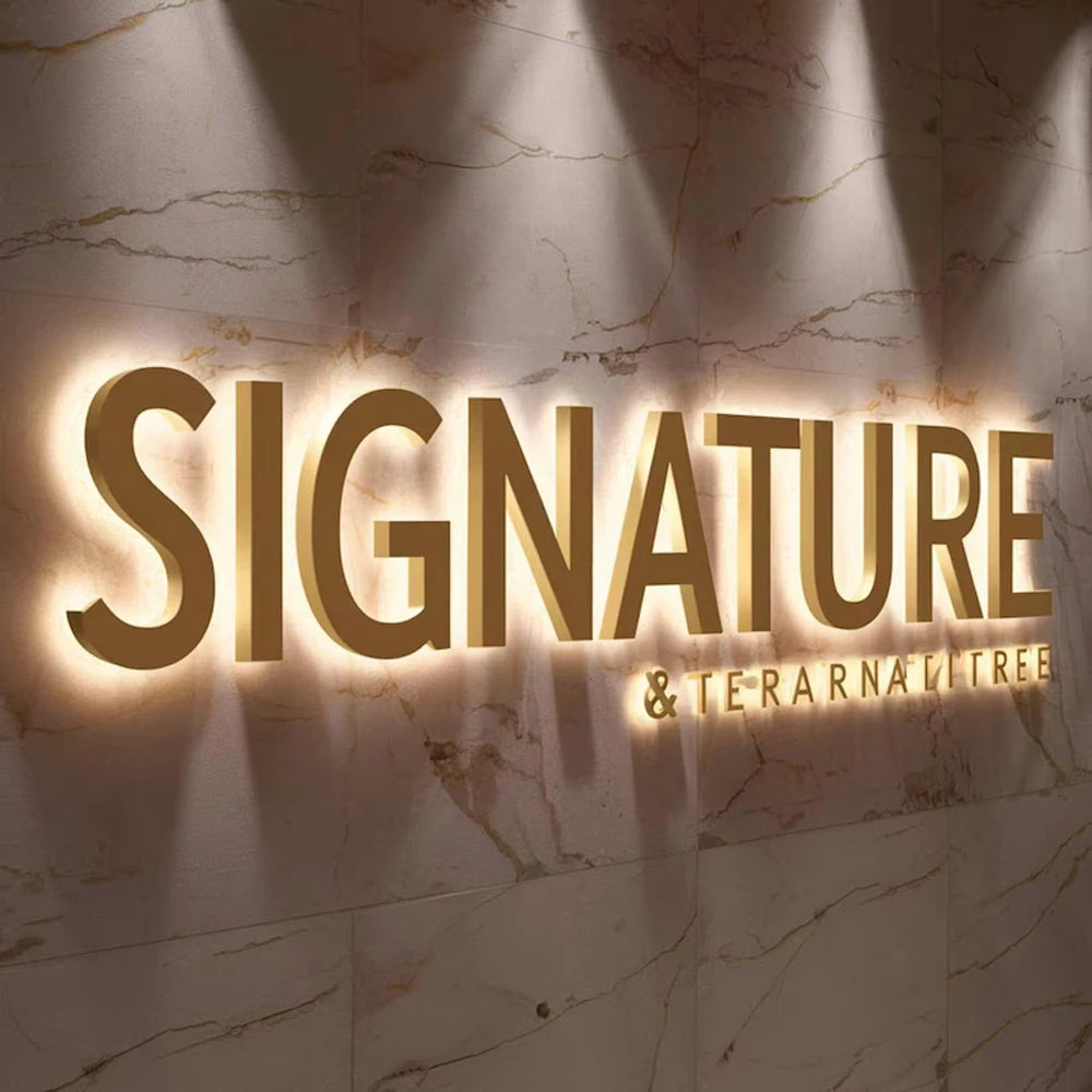 Custom 3D Metal LED Sign Luminous Lettering for Outdoor/Indoor Company Store Logo Wall Decor Illuminated Light Signage