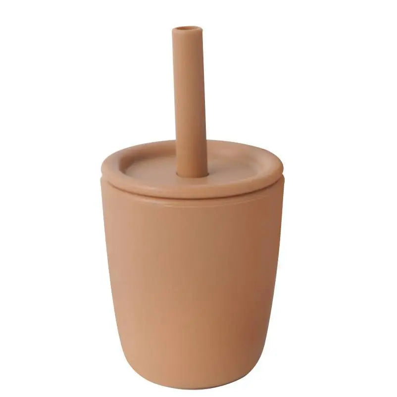 Custom Hight Super Soft Training Nontoxic Drinking Straw Cleaners Organic Detachable Sensory Sippy Silicone Tumbler Silicone Cup