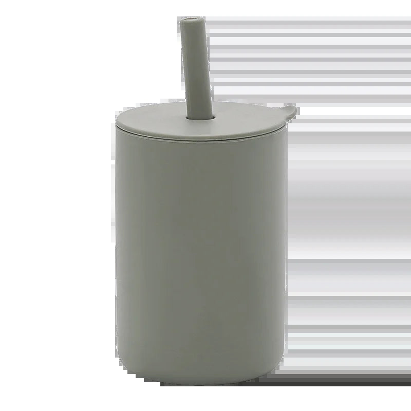 Custom Hight Super Soft Training Nontoxic Drinking Straw Cleaners Organic Detachable Sensory Sippy Silicone Tumbler Silicone Cup