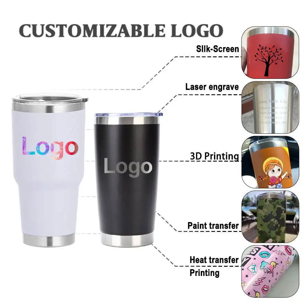 50Pack Custom Logo 10Oz Tumbler Stainless Steel Double Wall Insulated Printed Tumbler with Lids