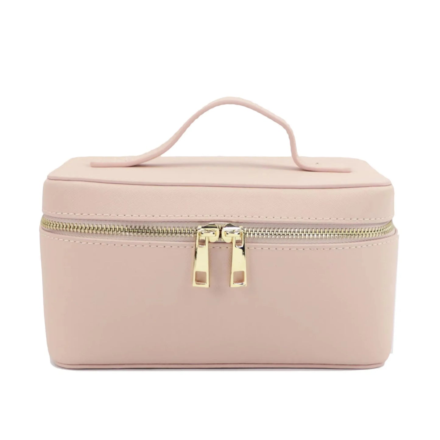 Custom Name Ladies Saffiano Split Leather Travel Toiletry Case Bag Portable Hanging Makeup Organizer Box Cosmetic Bag for Women
