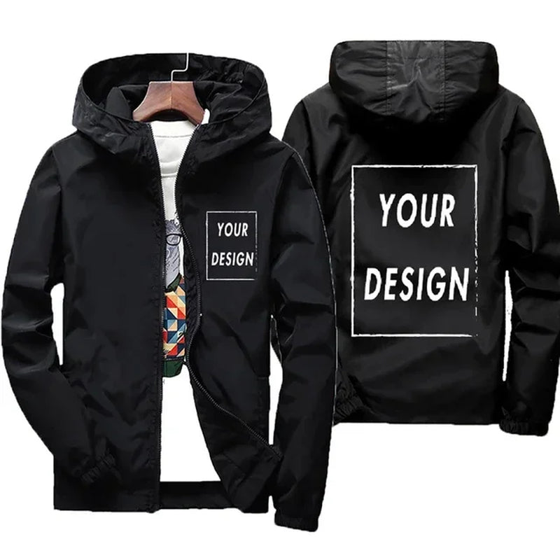 2025 Free Design Custom Picture Logo Autumn Jacket Men'S Windproof Casual Clothing plus Size 7Xl Men'S Jacket Outdoor