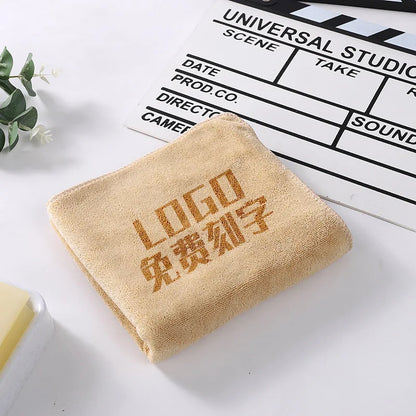 10PCS 30X70Cm Custom LOGO Towel Free Laser Embossing Lettering Microfiber Beauty Salon Barbershop Gift Private Customization ZYF