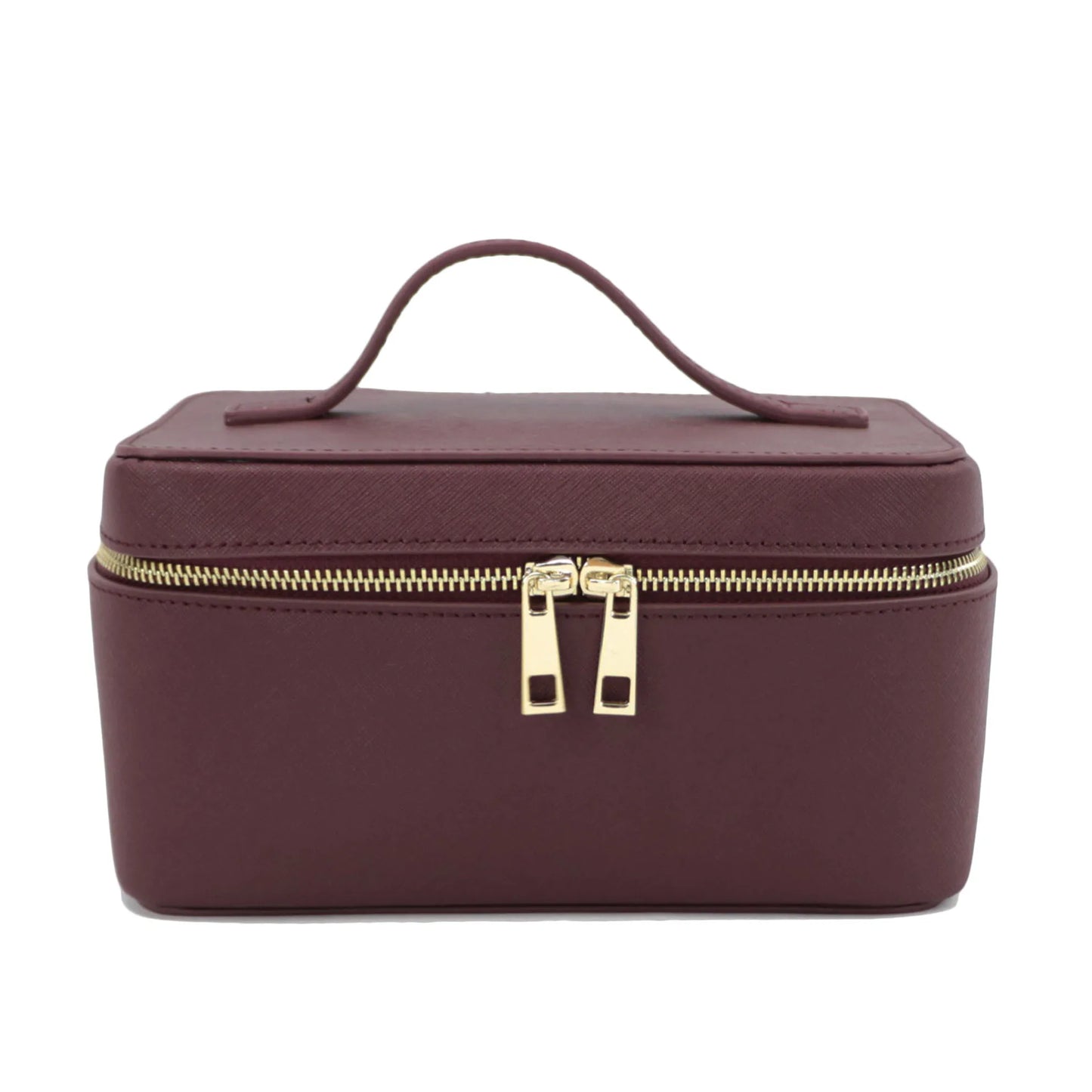 Custom Name Ladies Saffiano Split Leather Travel Toiletry Case Bag Portable Hanging Makeup Organizer Box Cosmetic Bag for Women
