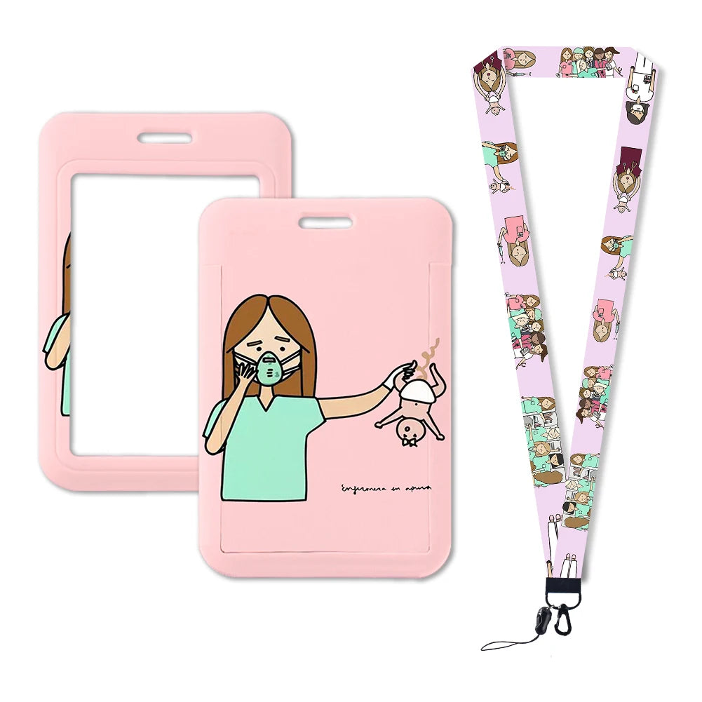 Hot Sell ABS Custom Medical Care Business Badge Holder Plastic Hard ID PVC Card Holder with Custom Logo Pattern