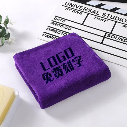10PCS 30X70Cm Custom LOGO Towel Free Laser Embossing Lettering Microfiber Beauty Salon Barbershop Gift Private Customization ZYF