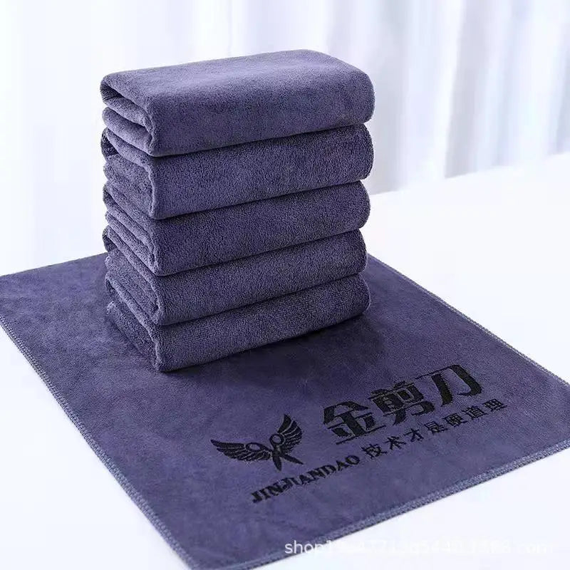 10PCS 30X70Cm Custom LOGO Towel Free Laser Embossing Lettering Microfiber Beauty Salon Barbershop Gift Private Customization ZYF