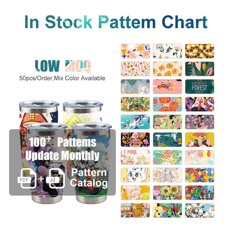 50Pack Custom Logo 10Oz Tumbler Stainless Steel Double Wall Insulated Printed Tumbler with Lids