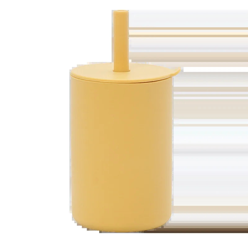 Custom Hight Super Soft Training Nontoxic Drinking Straw Cleaners Organic Detachable Sensory Sippy Silicone Tumbler Silicone Cup